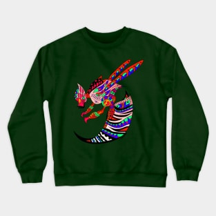 red queen mayan bee the bonampak beast in ecopop pattern Crewneck Sweatshirt